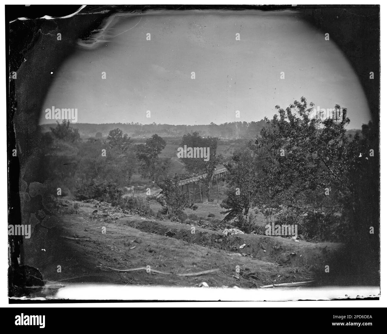 North Anna River, Virginia. Cavalry crossing Chesterfield bridge. Civil war photographs, 1861-1865 . United States, History, Civil War, 1861-1865. Stock Photo