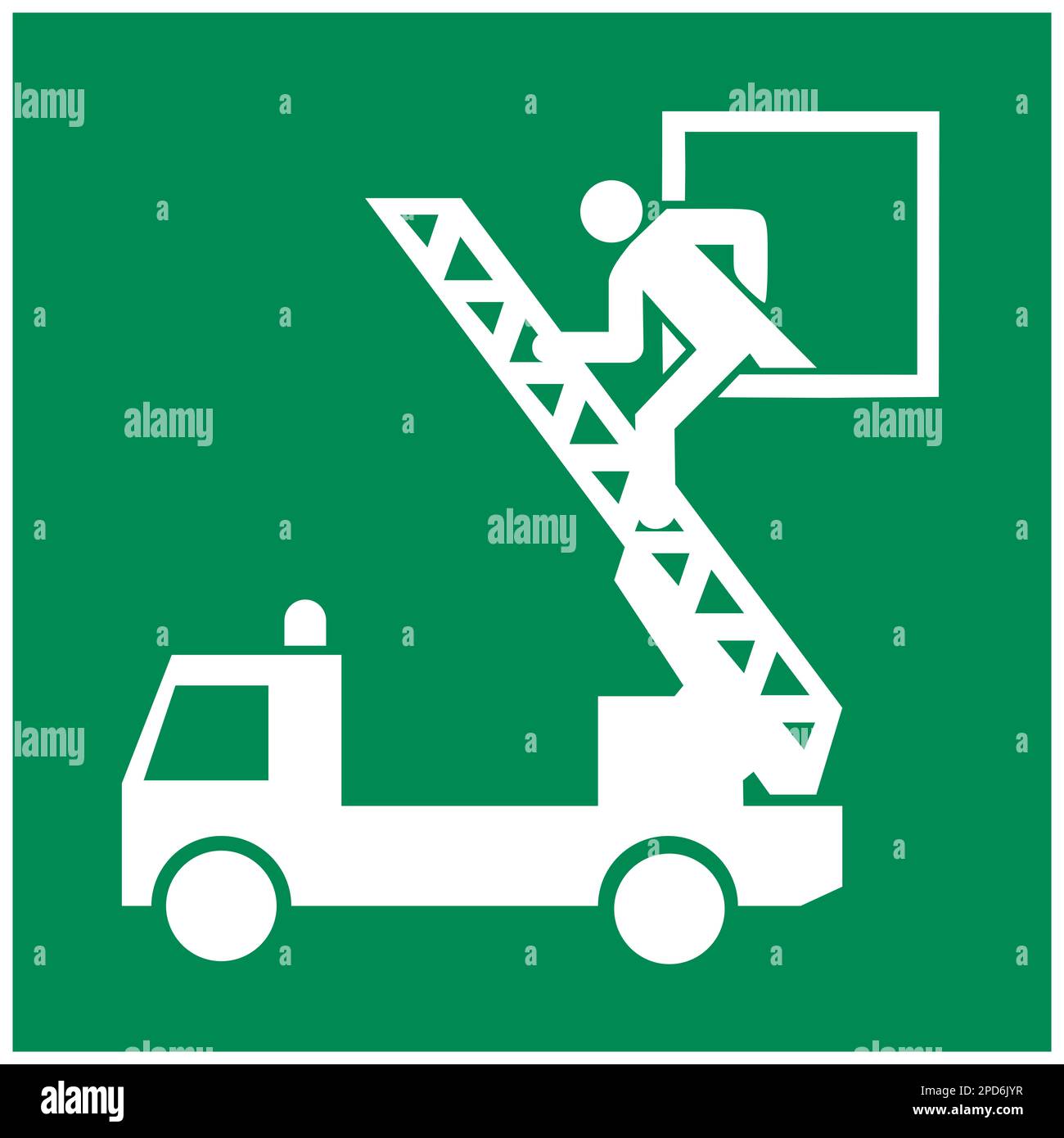 ISO 7010 Rescue window sign Stock Photo - Alamy