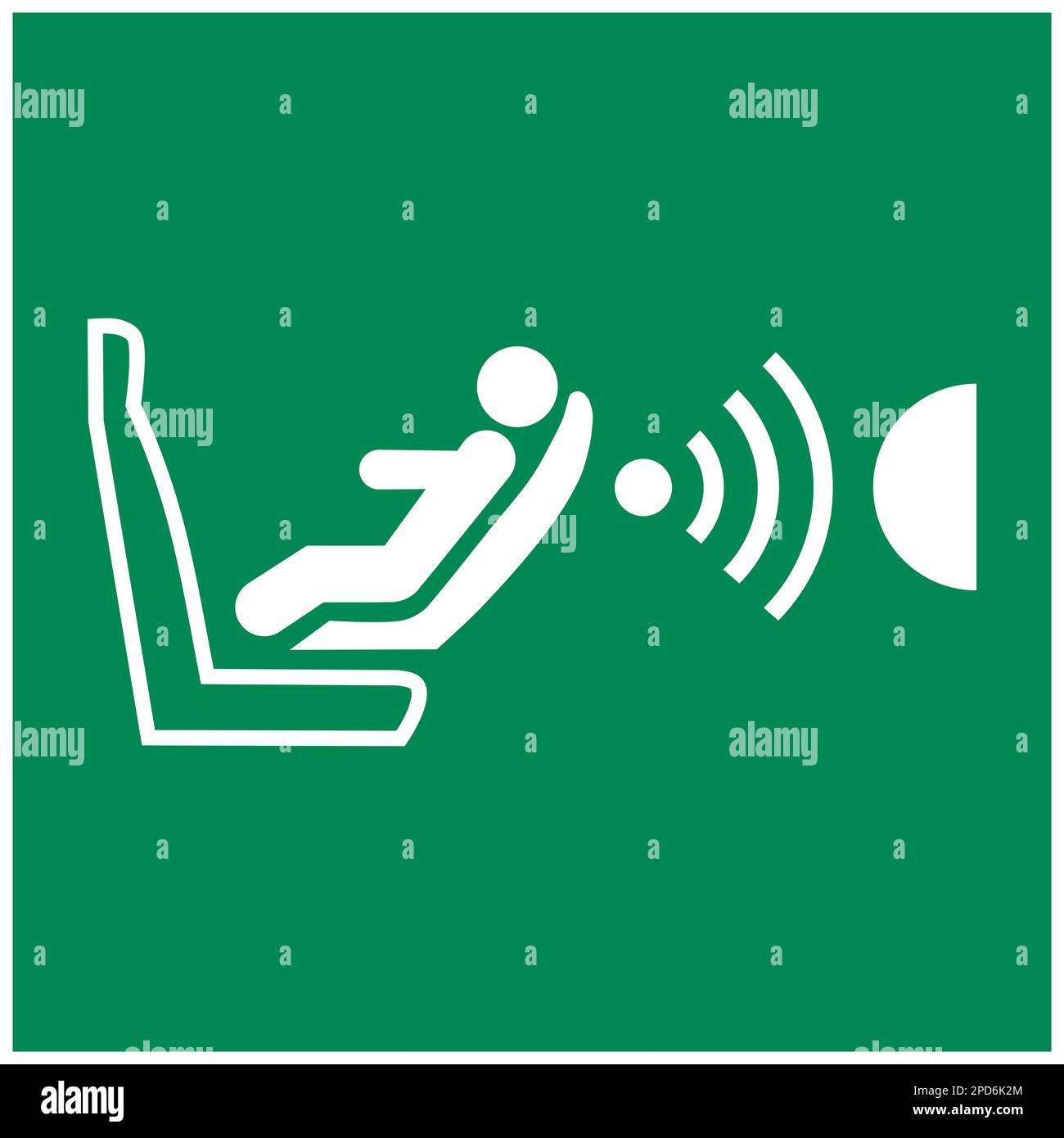 ISO 7010 child seat presence and orientation detection system sign
