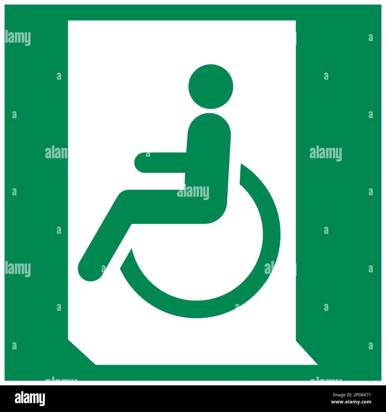 ISO 7010 Emergency exit for people unable to walk or with walking