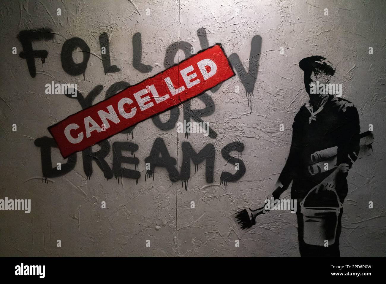 Rome Italy 14 March 2023 BANKSY Follow Your Dreams Cancelled The 