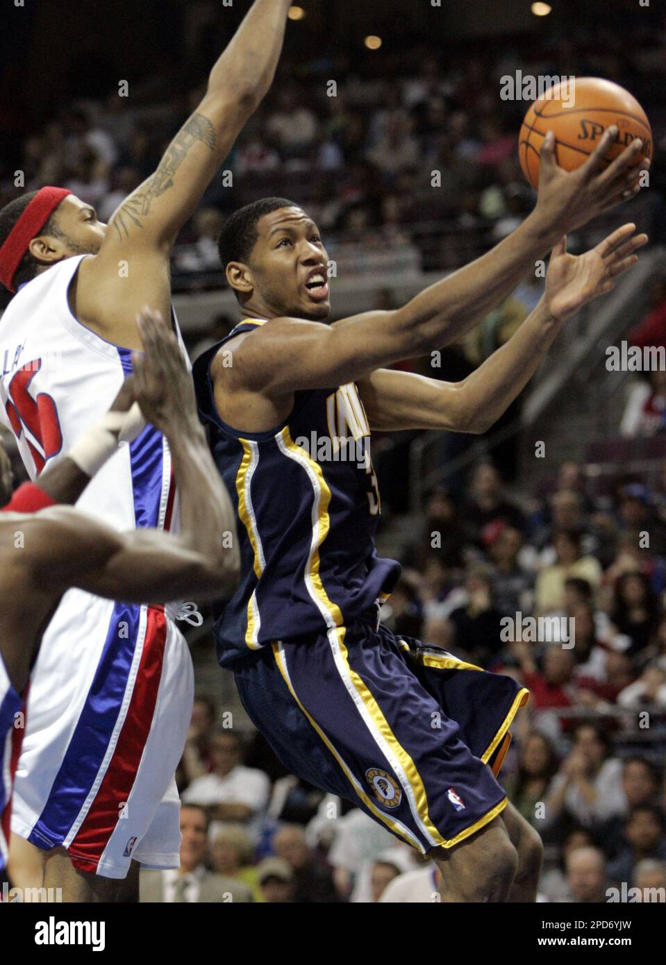 Indiana Pacers forward Danny Granger makes a layup on Detroit Pistons ...