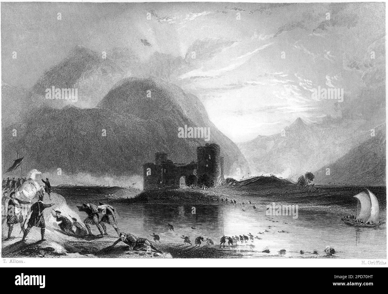 An engraving of the battle of 2/2/1645 at Inverlochy Castle