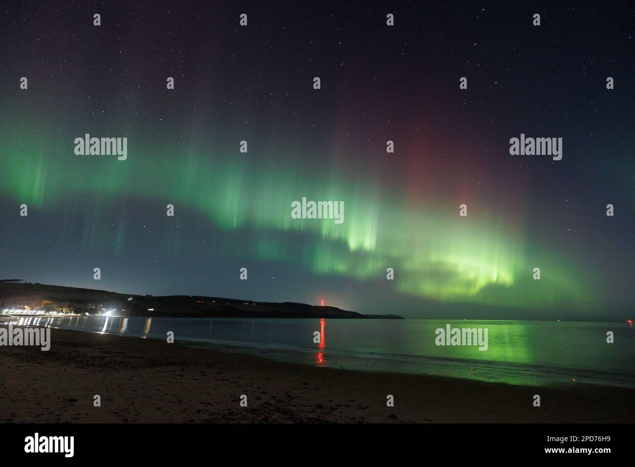 The Northern Lights (Aurora borealis)over the Scottish Highlands. Stock Photo