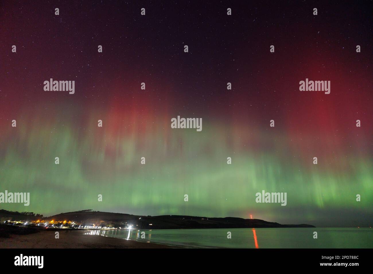 The Northern Lights (Aurora borealis)over the Scottish Highlands. Stock Photo