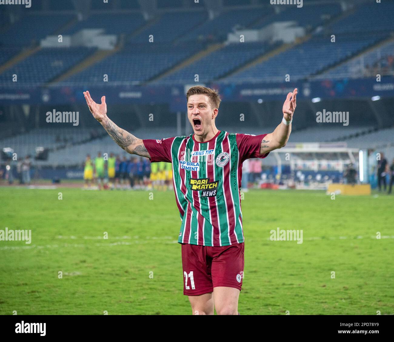 Kolkata India 13th Mar 2023 ATKMB Beats Hyderabad FC On A Penalty kolkata-india-13th-mar-2023-atkmb-beats-hyderabad-fc-on-a-penalty