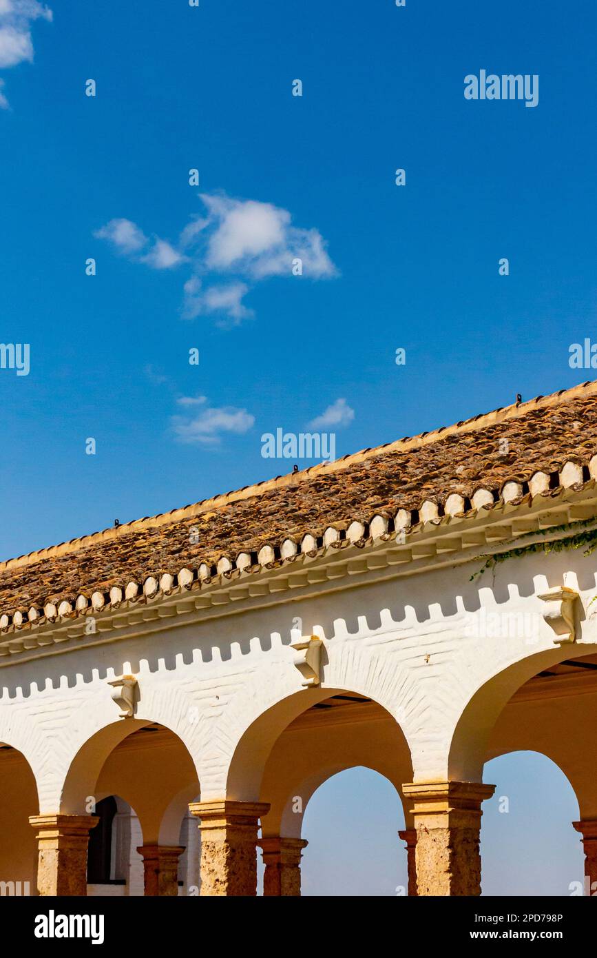 Buildings in the Generalife gardens at the Alhambra Palace in Granada Andalucia Spain a UNESCO World Heritage Site and major tourist attraction. Stock Photo