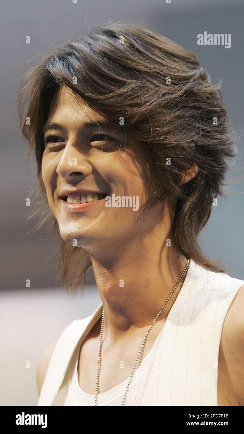 Taiwan actor Dylan Kuo poses during an event to promote his new movie ...