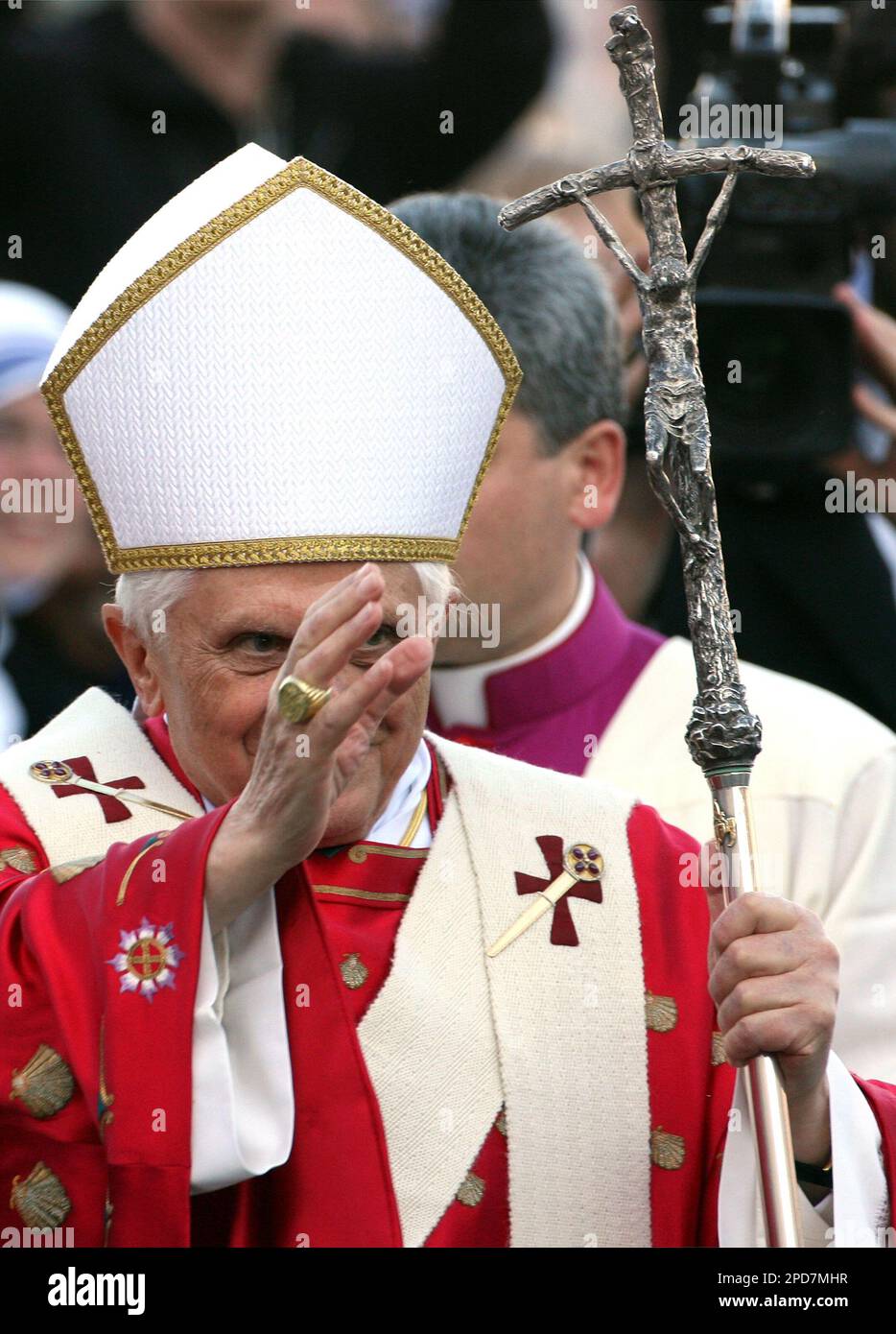 Pope Benedict XVI arrives in St. Peter's square at the Vatican Monday ...