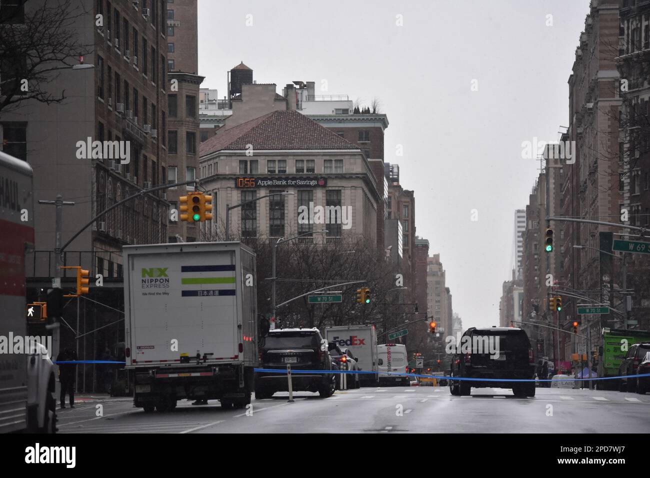 Manhattan, United States. 14th Mar, 2023. A crime scene at West 68th