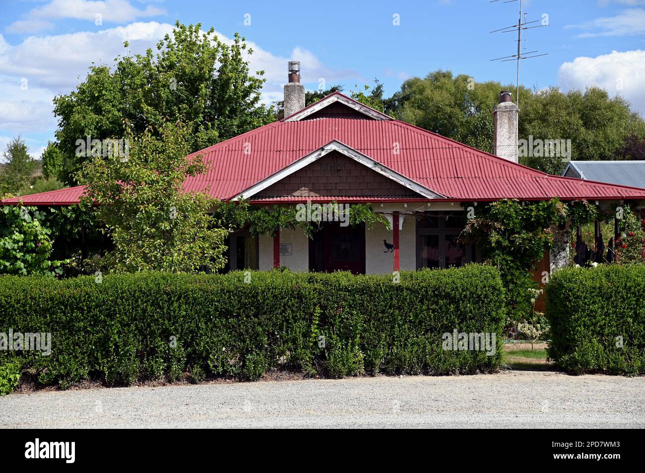 The Bungalow in Swindon Street in the Central Otago village of Ophit. It was occupied by the Very Rev. Alexander Dom, also known as 'Jesus Don'. Stock Photo