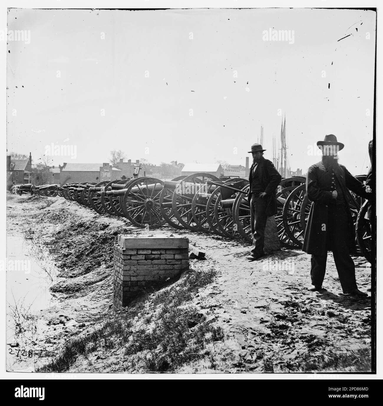 Richmond, Virginia. Confederate cannon. Civil war photographs, 1861-1865 . United States, History, Civil War, 1861-1865. Stock Photo