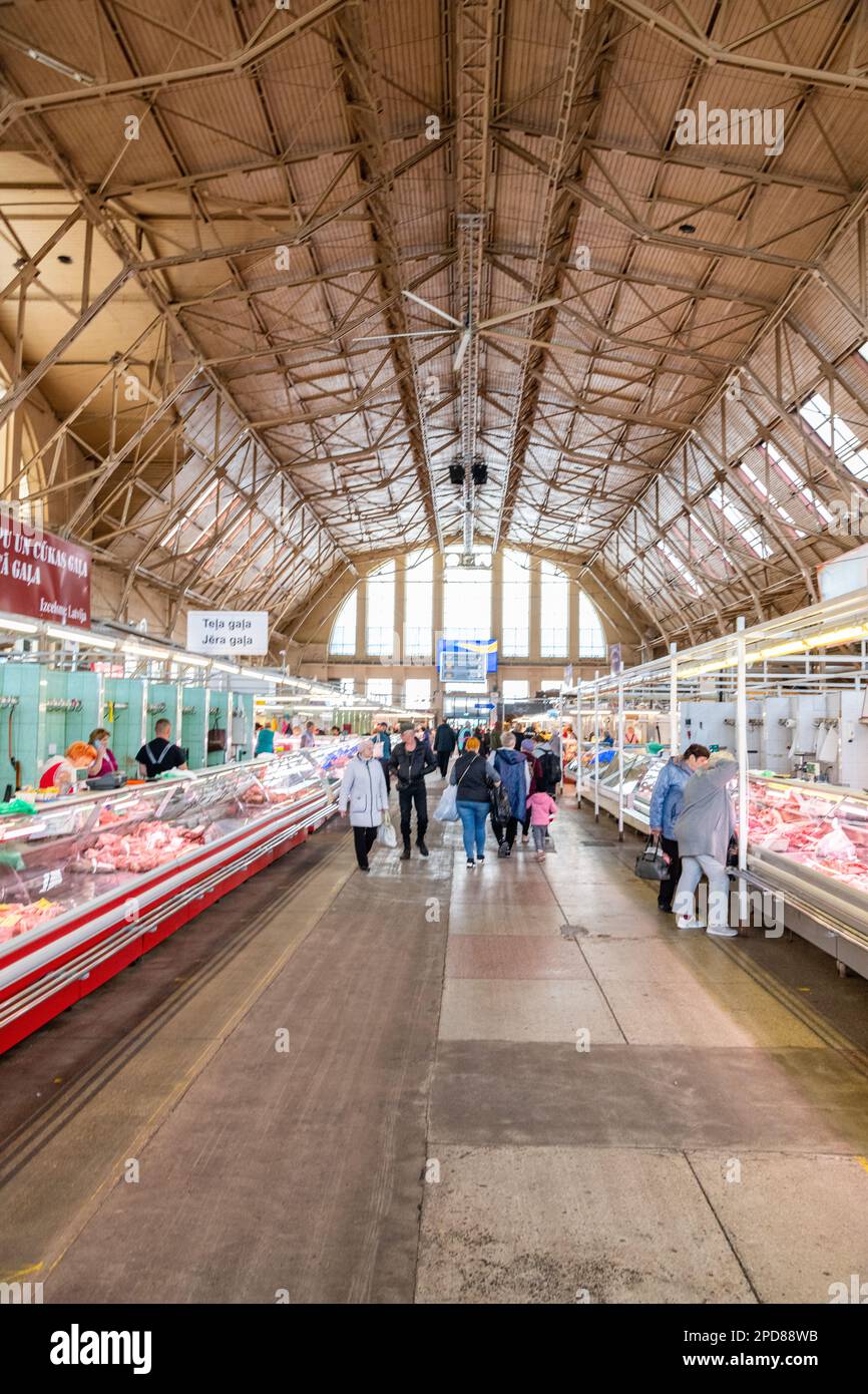 Meat being sold at Riga Central Market in Riga, Latvia Stock Photo - Alamy