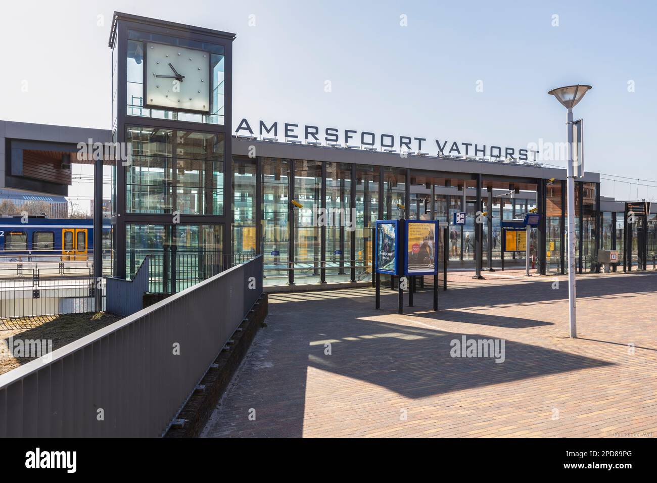 Entrance of Amersfoort Vathorst train station. Stock Photo