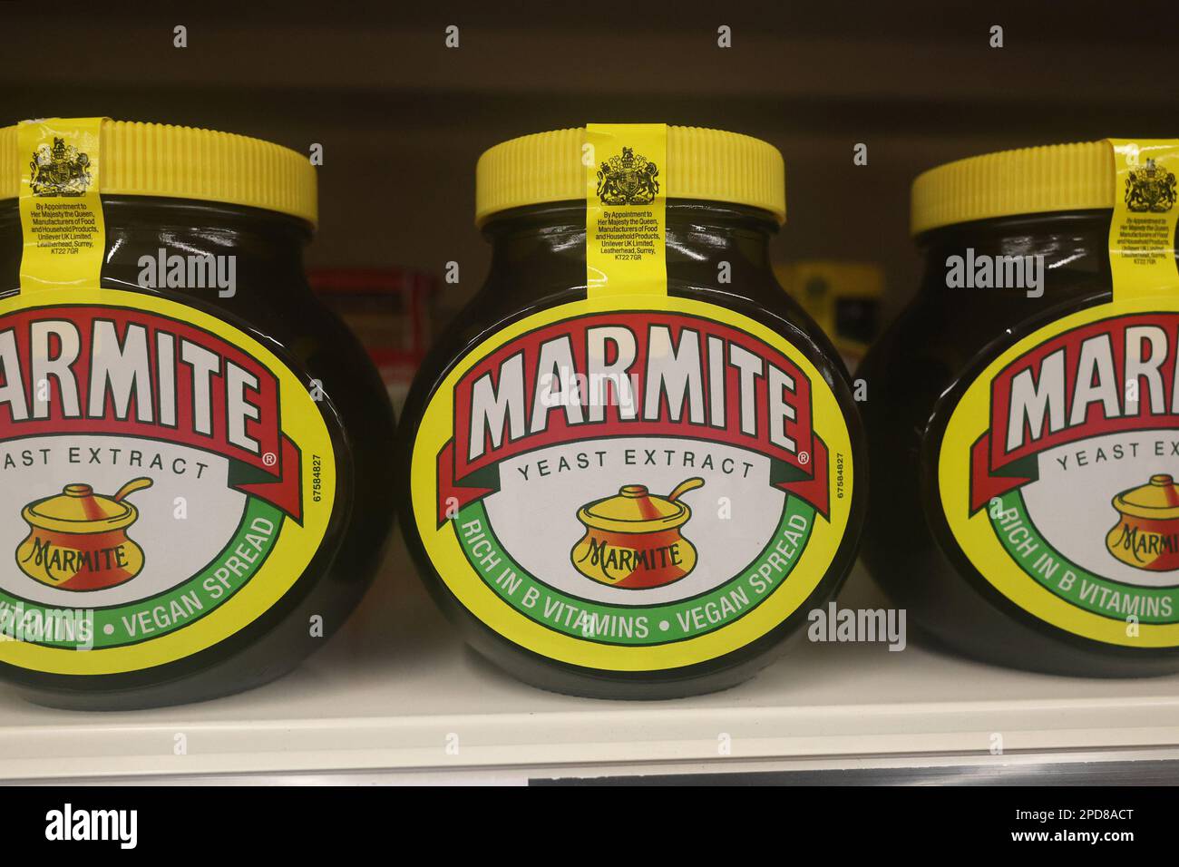 Display of Marmite jars in a supermarket Stock Photo Alamy