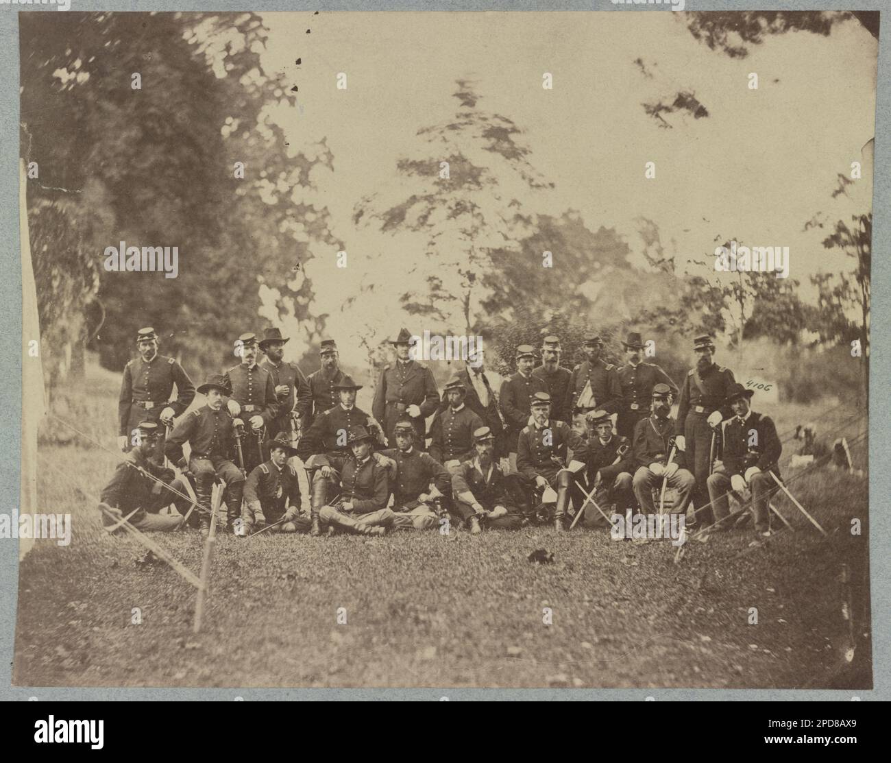 Officers of 3d Pennsylvania Cavalry. Title from item, Gift; Col. Godwin Ordway; 1948. United States, Army, Pennsylvania Cavalry Regiment, 3rd (1861-1865), United States, History, Civil War, 1861-1865. Stock Photo