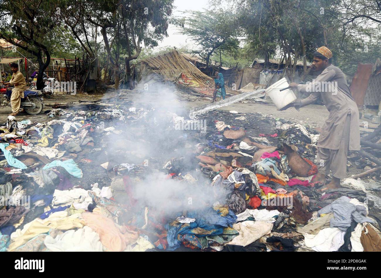 Lahore, at Peshawar, March 14, 2023.View of site after fire eruption