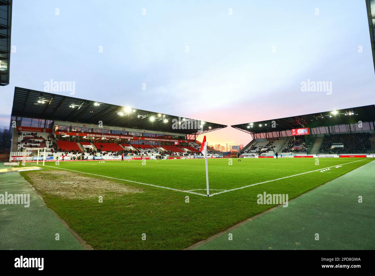ESSEN, GERMANY. Football 3.Liga, Rot-Weiss Essen v VfL Osnabrueck. 14 March 2023. Matchday 27, Season 2022/2023. Stadion an der Hafenstrasse. Credit: Ant Palmer / Alamy Live News  DFB regulations prohibit any use of photographs as image sequences and/or quasi-video Stock Photo