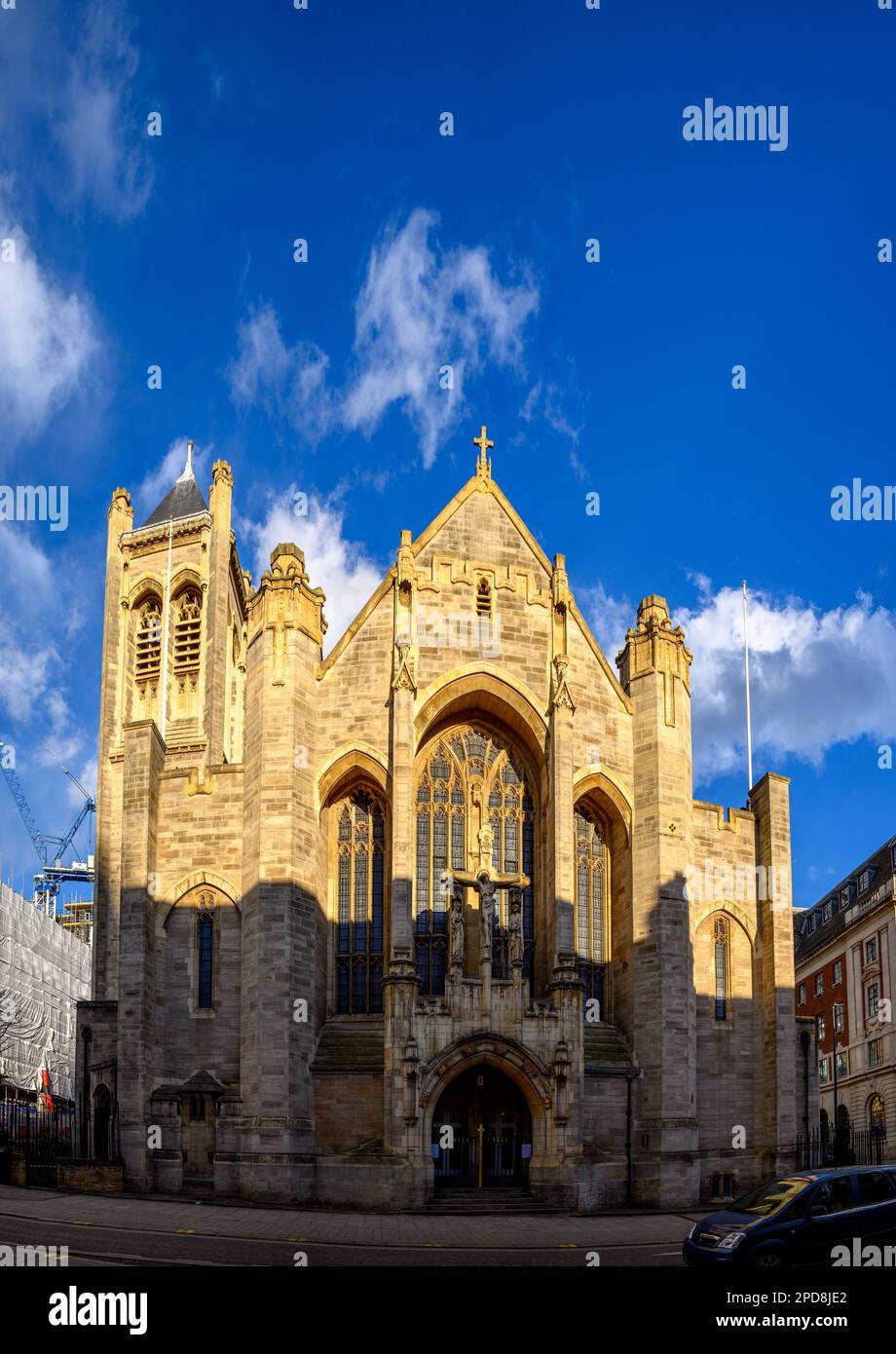 Front view of Leeds Cathedral commonly known as Saint Anne's Cathedral, Leeds UK Stock Photo