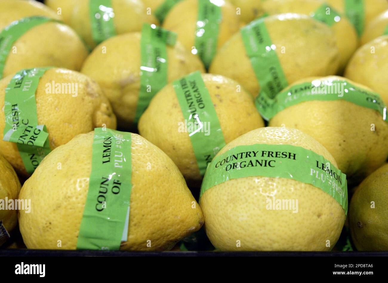 A display of organic lemons is shown at a new upscale WalMart store, Tuesday March 21, 2006, in