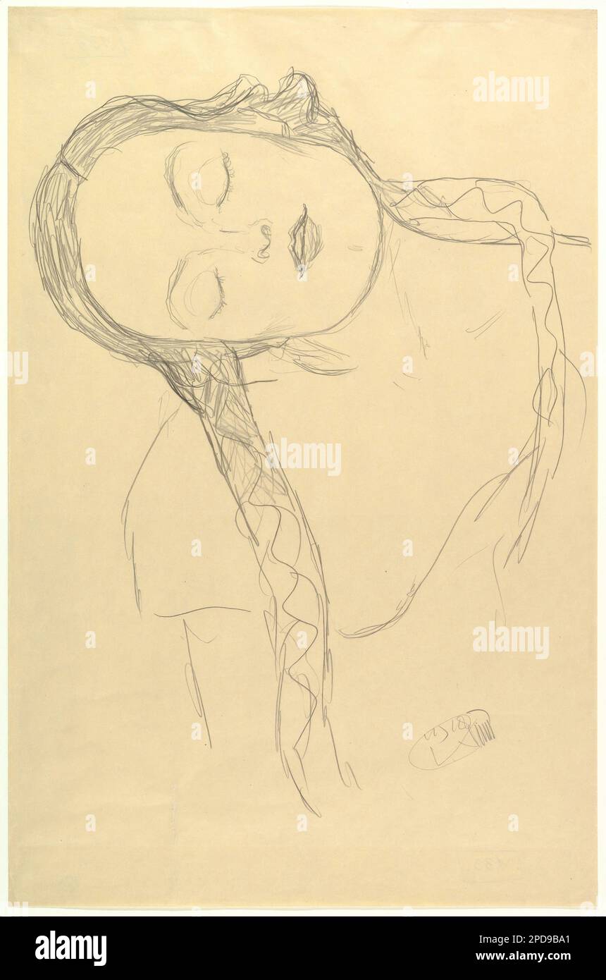 Half-figure of a Young Woman 1918 by Gustav Klimt Stock Photo