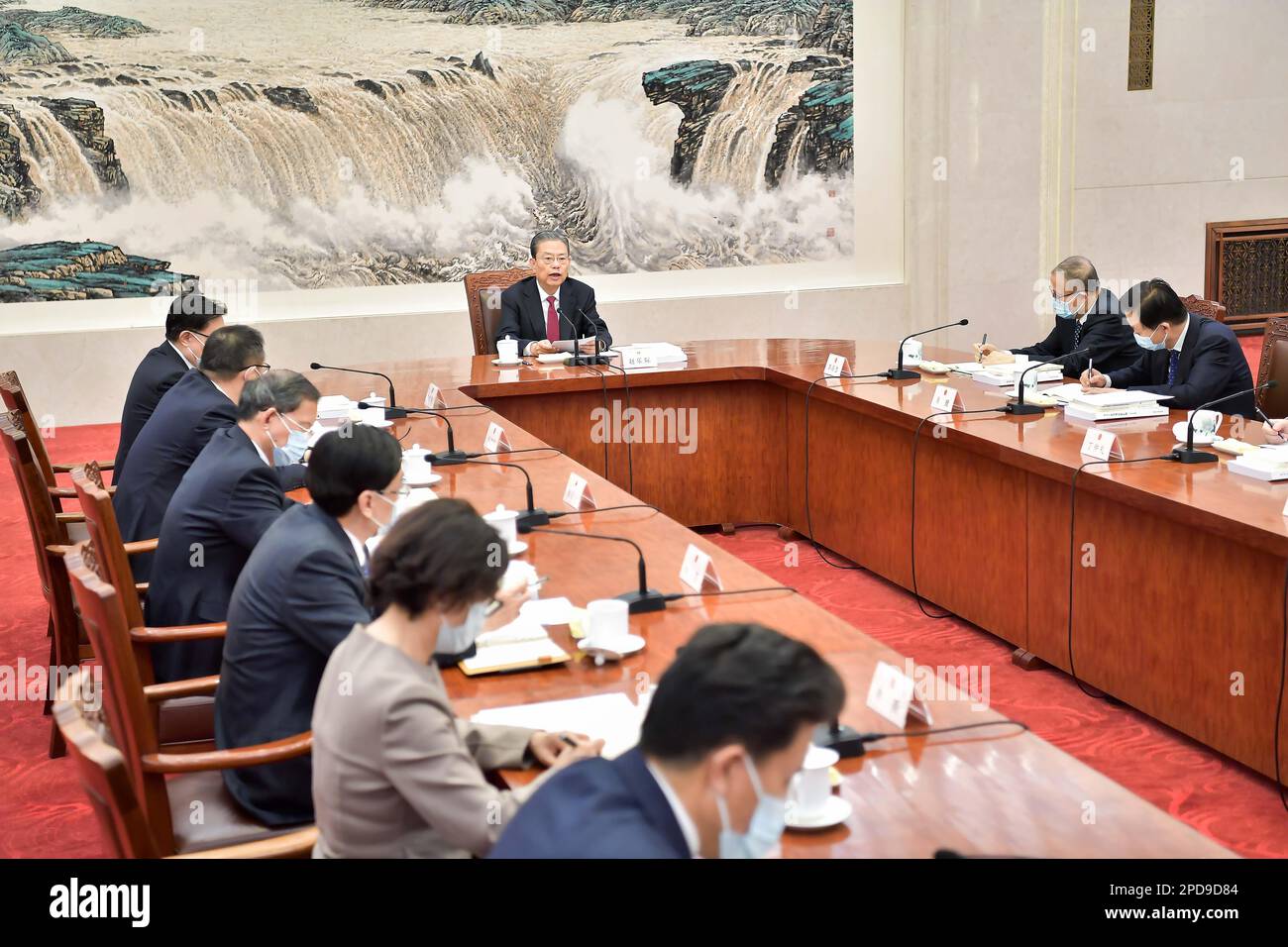 Beijing, China. 14th Mar, 2023. Zhao Leji, the newly elected chairman