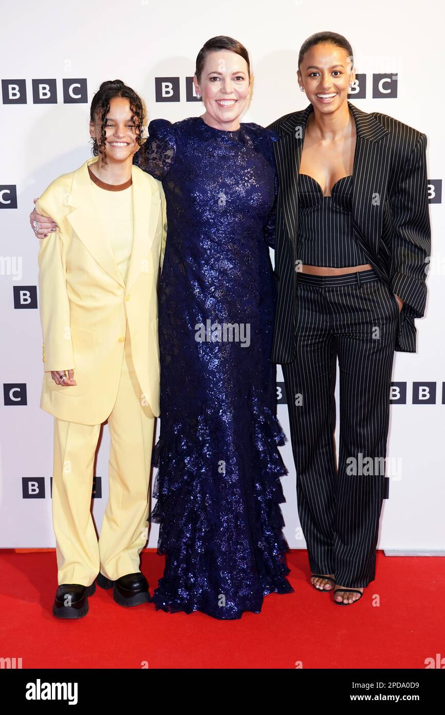 (left to right) Chloe Lea, Olivia Colman and Shalom Brune-Franklin