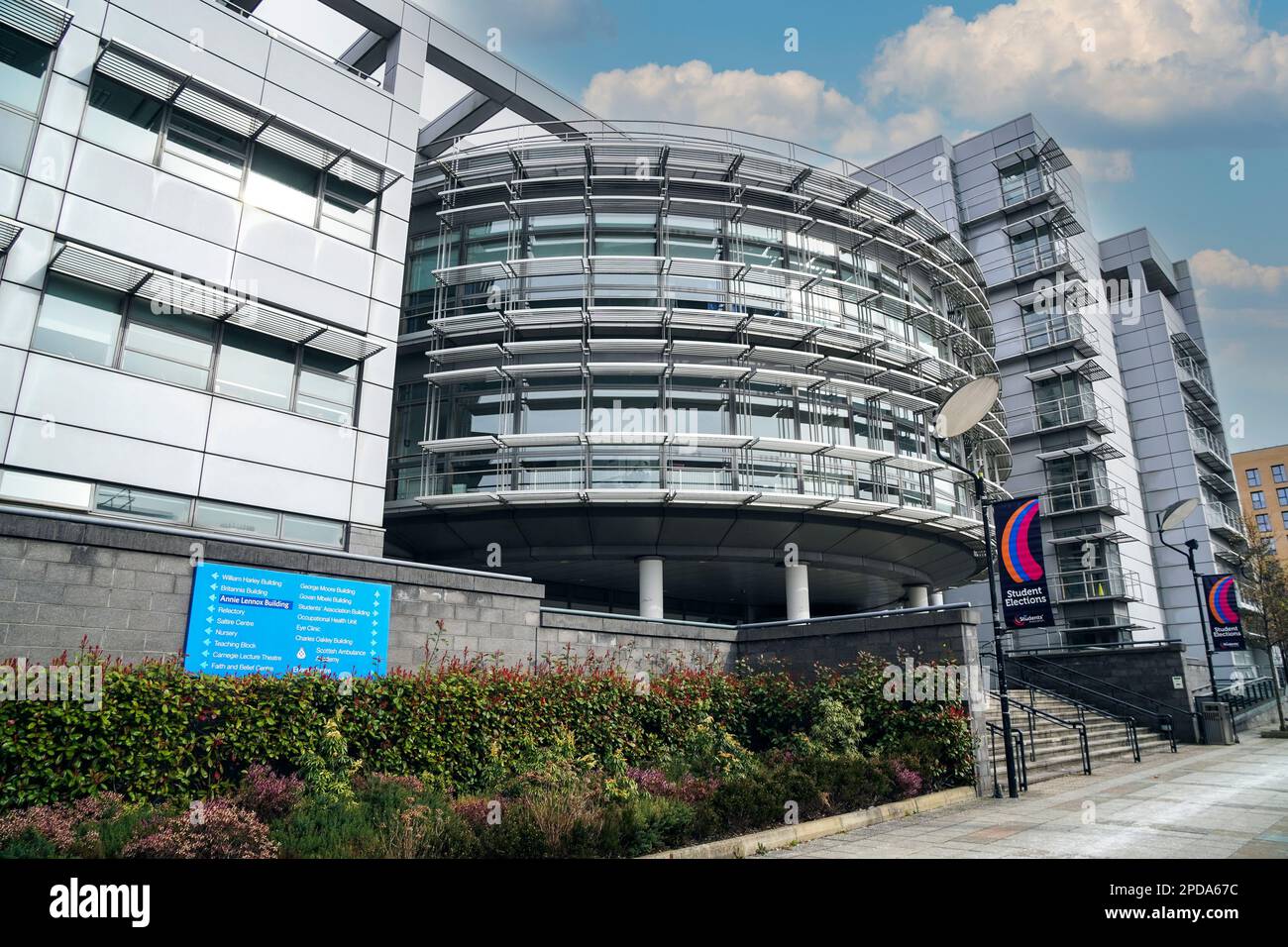 Entrance to the main building at Glasgow Caledonian University, Glasgow, Scotland, UK Stock