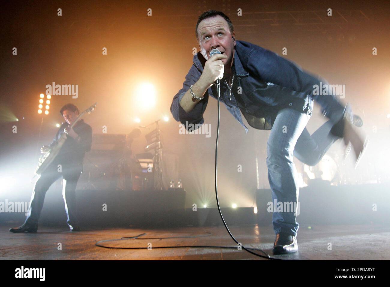 Simple Minds lead singer Jim Kerr performs on stage in Zurich