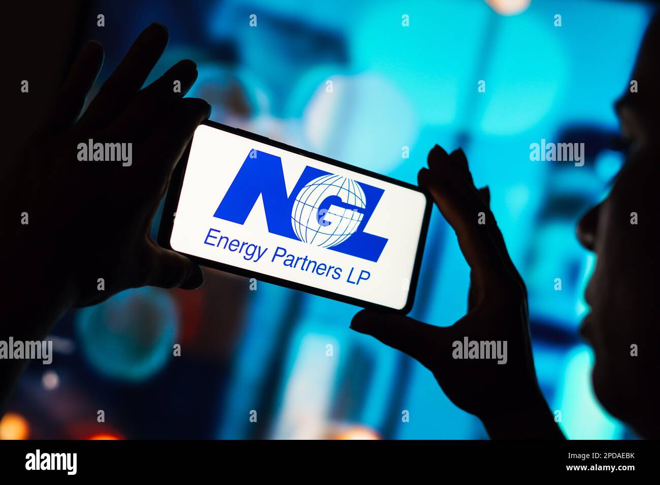 In this photo illustration, the NGL Energy Partners logo seen displayed on a smartphone. Stock Photo