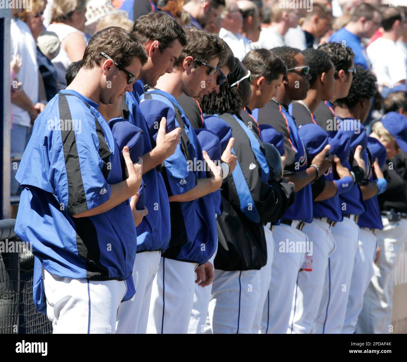 The New York Mets pause for a moment of silence to honor Kirby Puckett