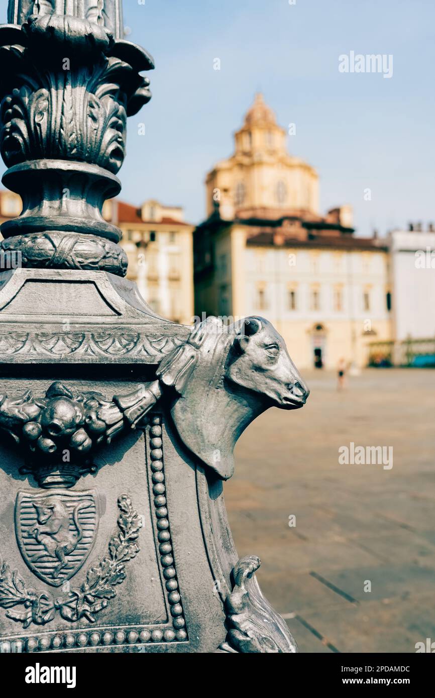 Turin, Piedmont, Italy - Toret or Toro, the symbol of the city Turin. Stock Photo