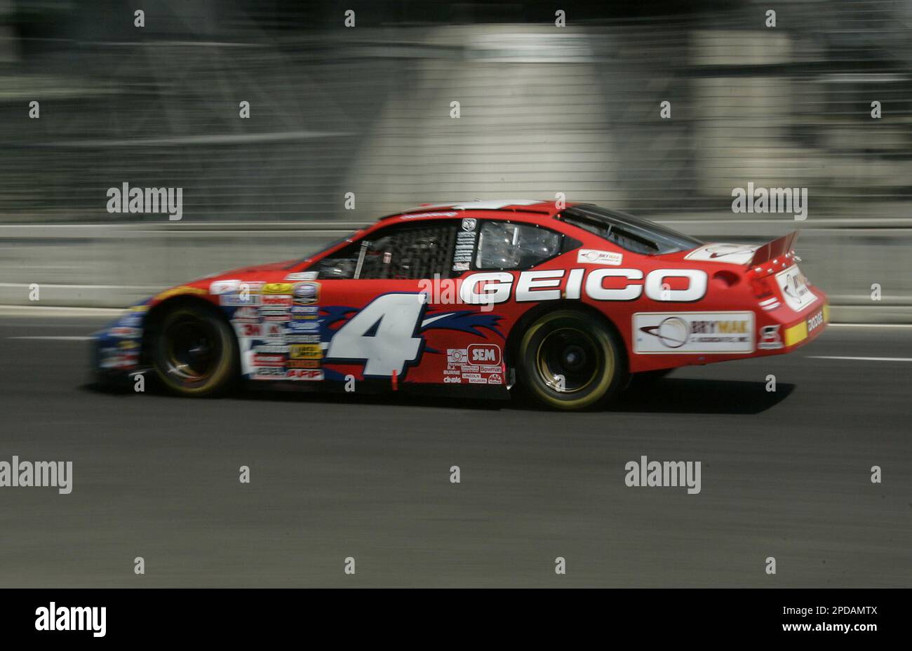 Paul Tracy, of the GEICO BryMak Dodge team, drives his car during the ...