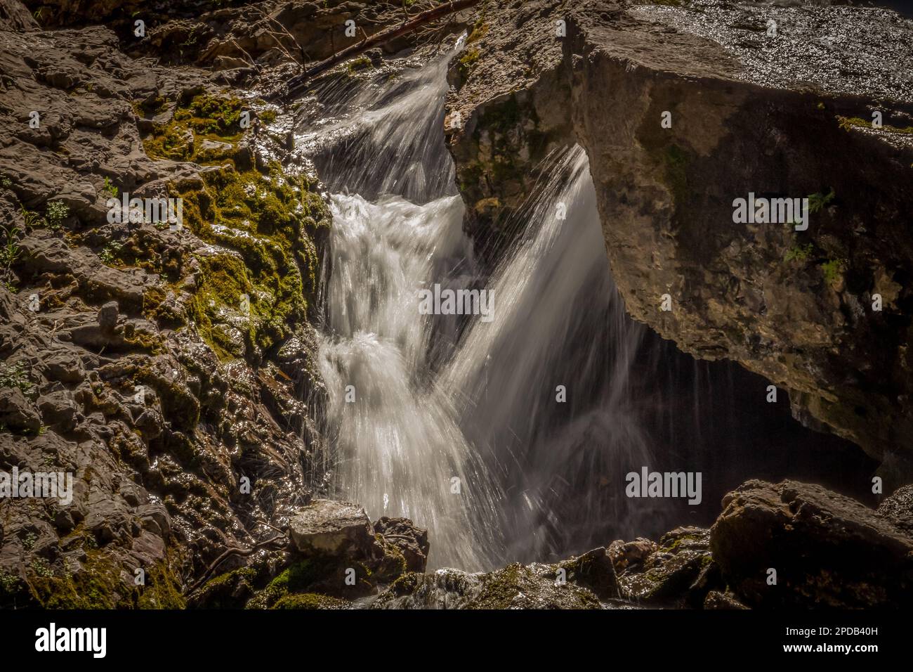 Beautiful cascade waterfall falling between hi-res stock photography ...