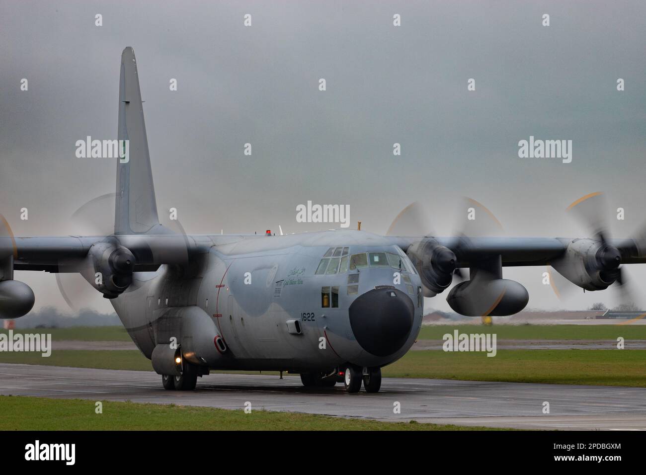 Royal Saudi Air Force Hercules taxiing at RAF Waddington during ...