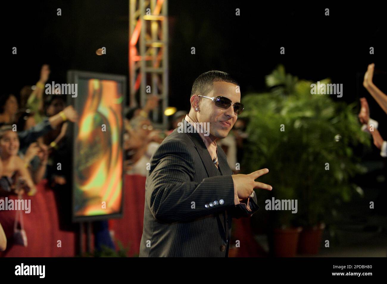 Daddy Yankee celebrates winning the Top Latin Artist of the Year award at  the 2006 Latin Billboard Awards at the Seminole Hard Rock Hotel and Casino  in Hollywood, Florida on April 27