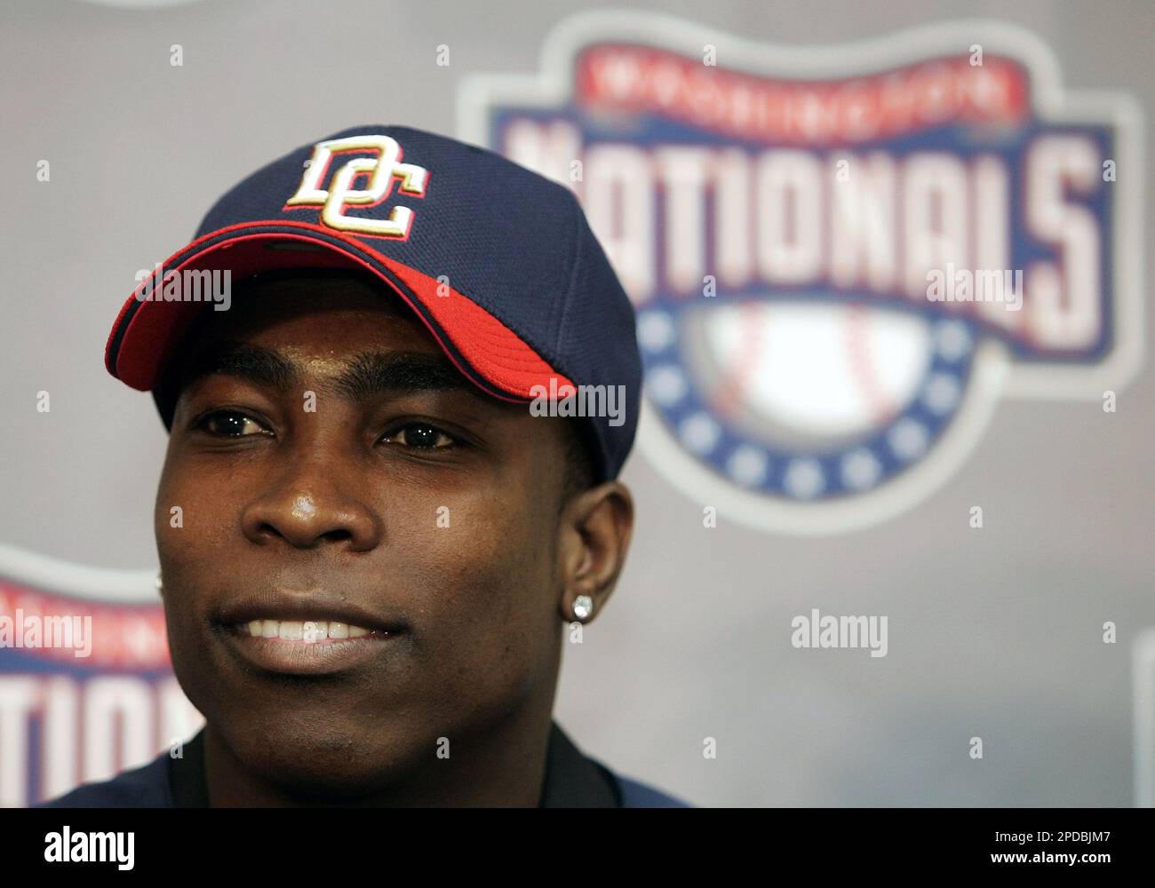 Newly acquired Washington Nationals' Alfonso Soriano throws a