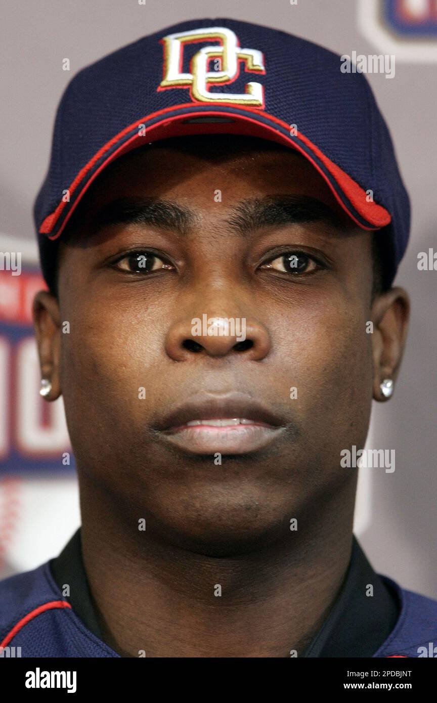 Newly acquired Washington Nationals' Alfonso Soriano attends his first  workout with the team Friday, Feb. 24, 2006, during baseball spring  training in Viera, Fla. (AP Photo/Haraz N. Ghanbari Stock Photo - Alamy