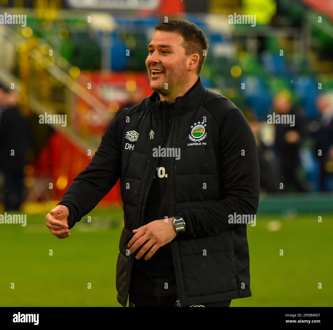 David Healy, Linfield FC manager. BetMcLean Cup Final 2023, Linfield Vs Coleraine. National Stadium at Windsor Park, Belfast. Stock Photo