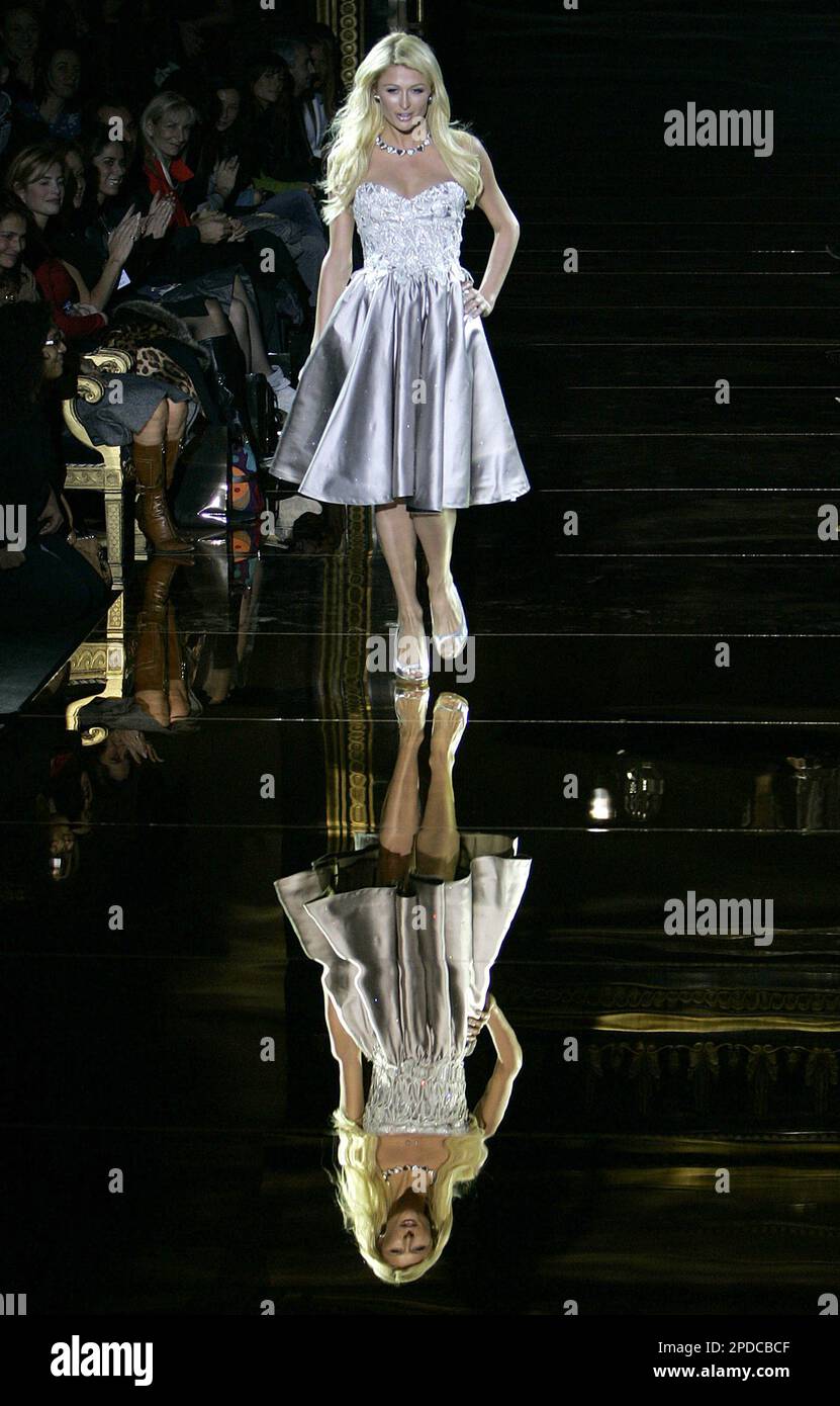 silver julien macdonald dress of paris hilton Paris Hilton wore a Julien Macdonald crystal mesh dress for her 21st birthday in 2002. She has since recreated/referenced the look several times : r/whatthefrockk