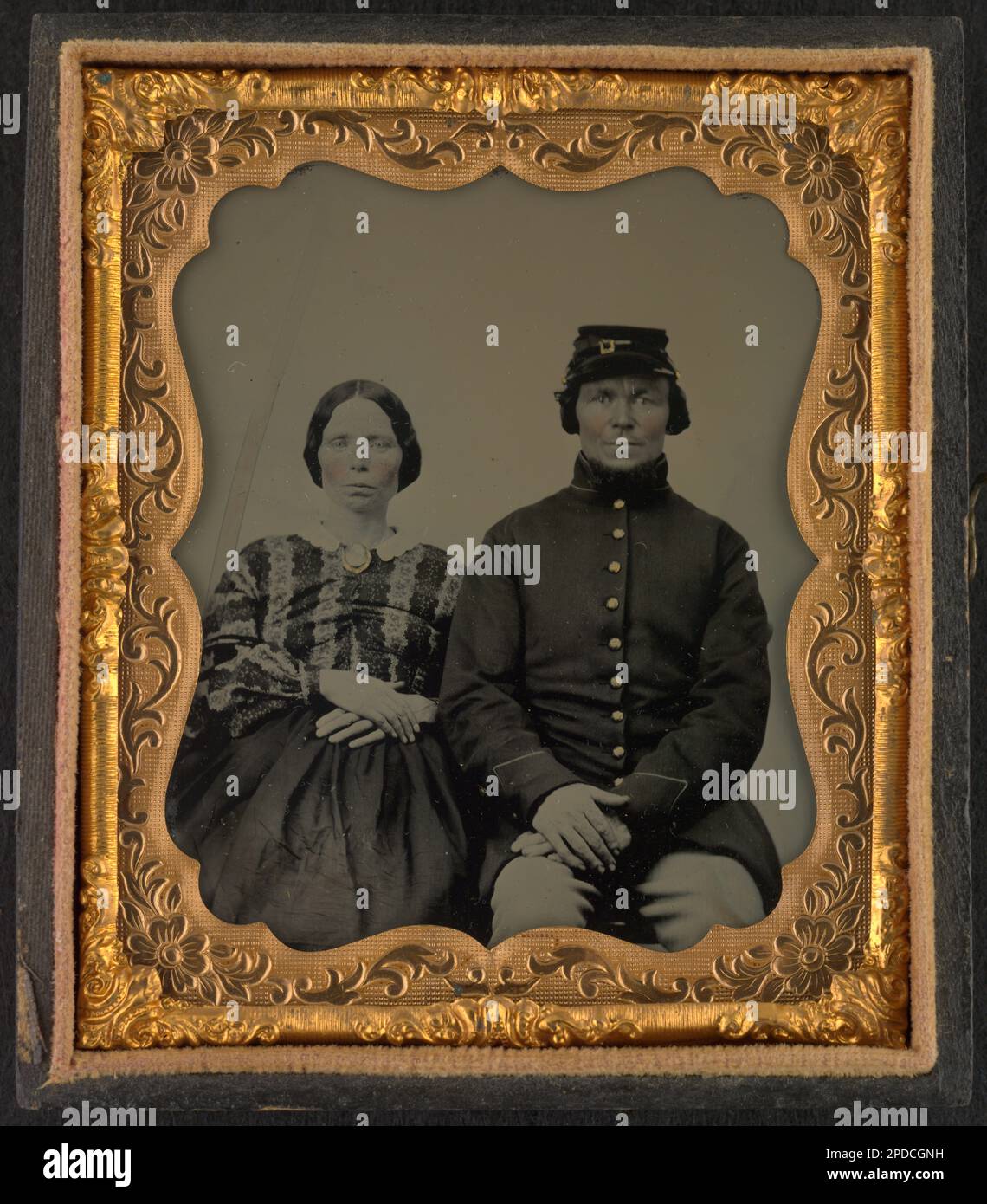 Tintype photo of 2 young gentlemen in 'forest' setting (1860s-1870s) Tintype photo of 2 young gentlemen in 'forest' setting (1860s-1870s)