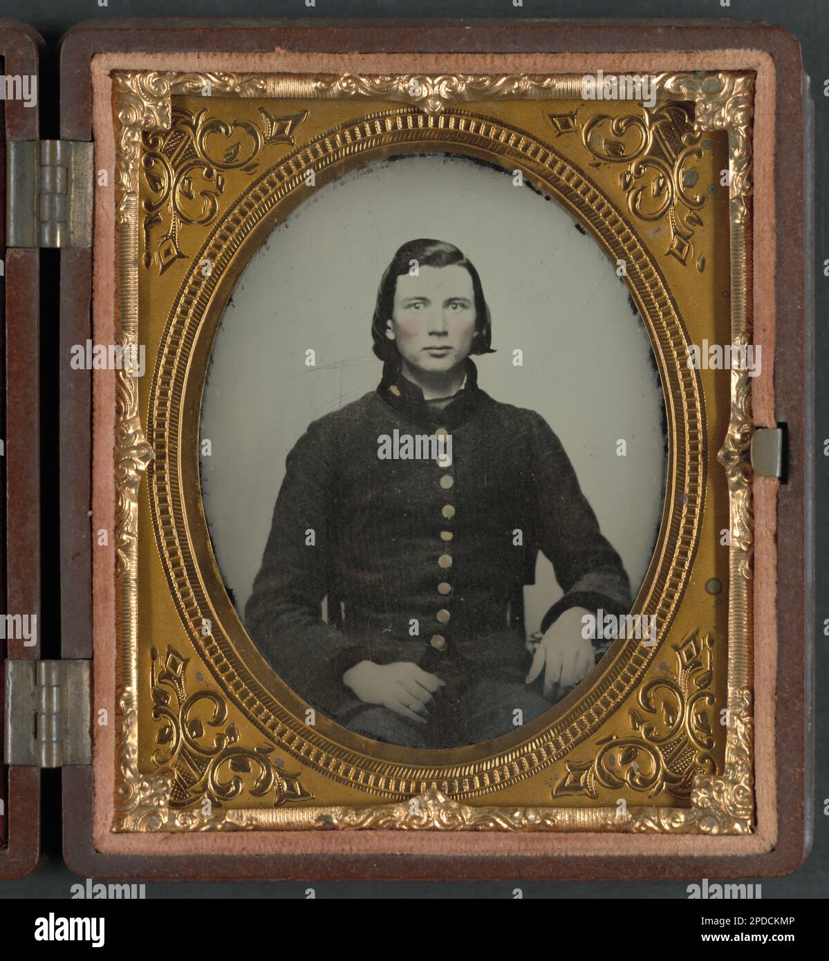 Unidentified young soldier in Confederate uniform. Unidentified young soldier in Confederate uniform Stock Photo