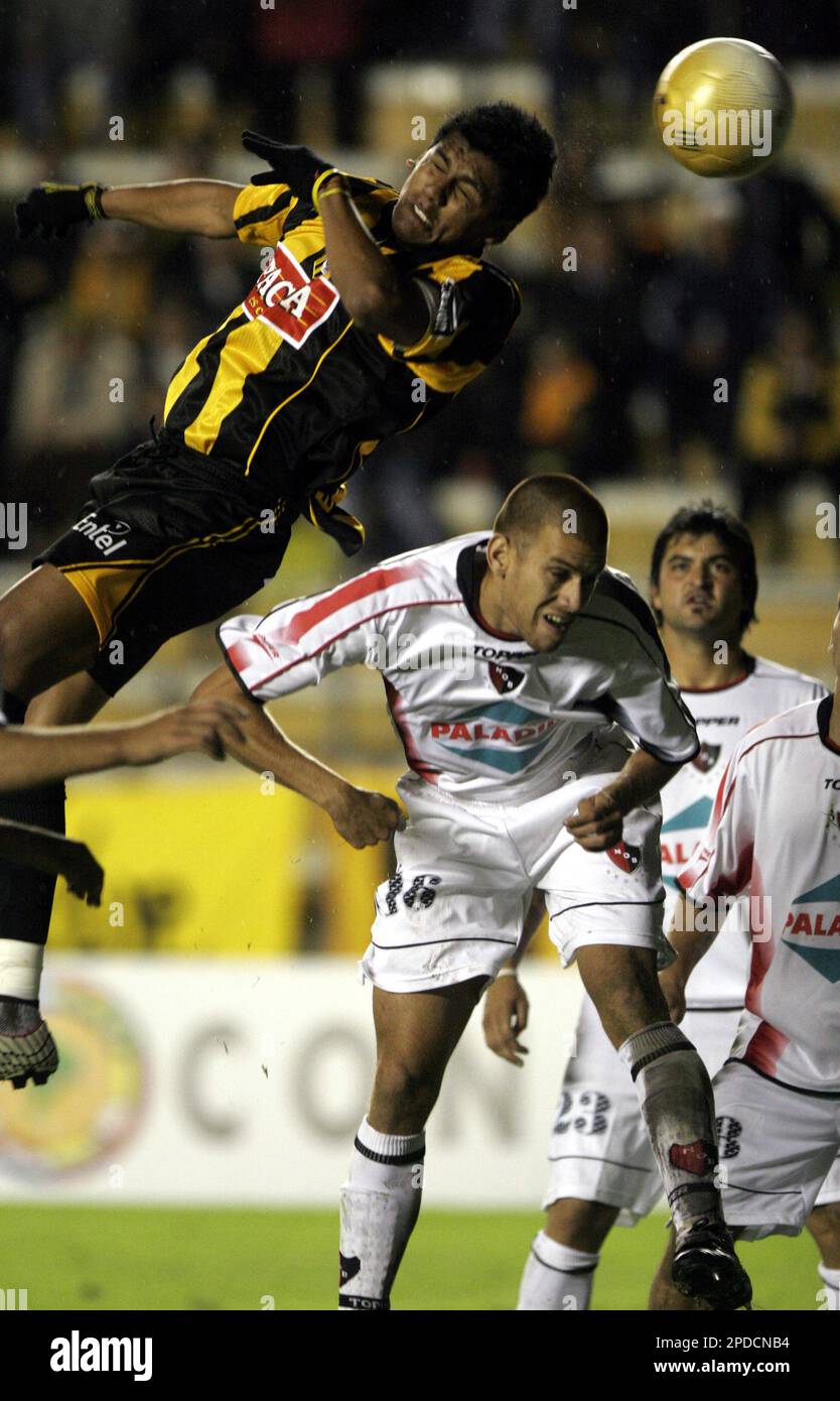 Bolivia's The Strongest soccer team player Roger Suarez , top