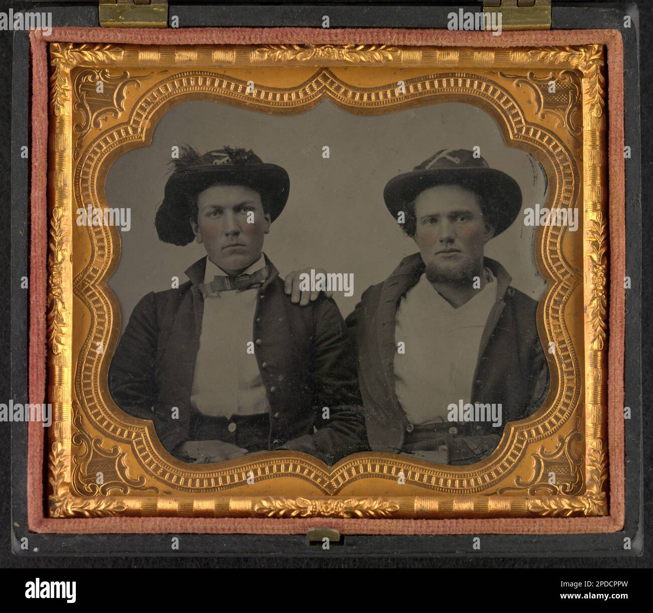 Two unidentified soldiers in Union uniforms with cavalry insignias on ...