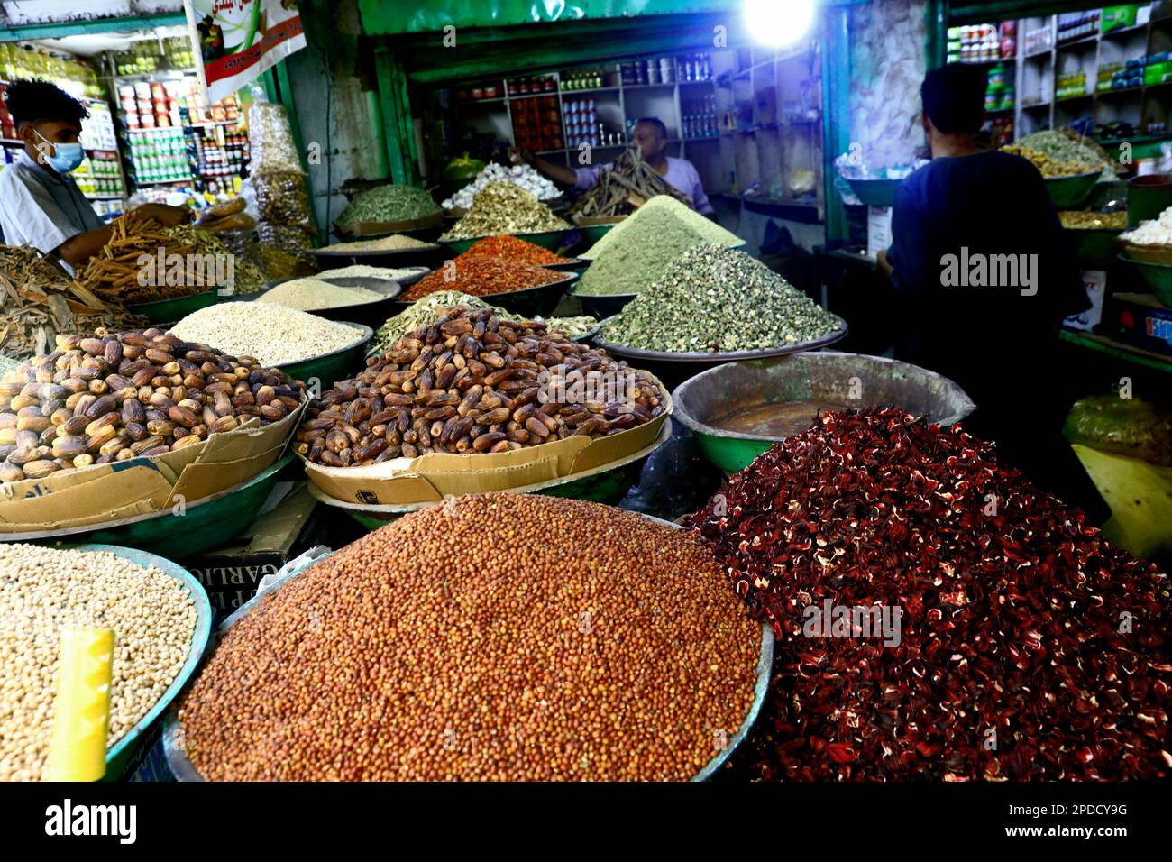 Khartoum, Sudan. 14th Mar, 2023. Seasonings and spices are for sale at