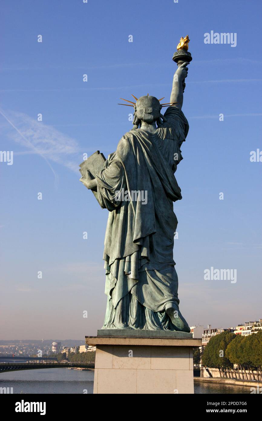 Statue of Liberty on Ile aux Cygnes in Paris, France, Paris Stock Photo ...