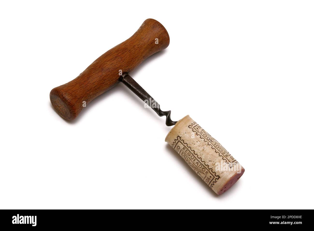 corkscrew with cork, cutout Stock Photo Alamy