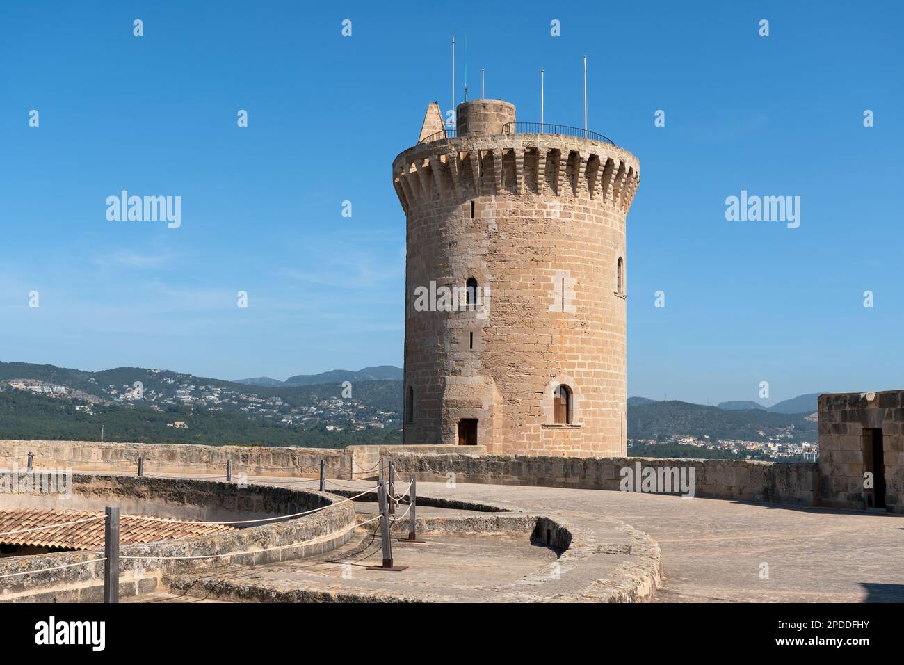 Inside view of the Bellver Castle in Palma de Mallorca - Spain. Stock Photo