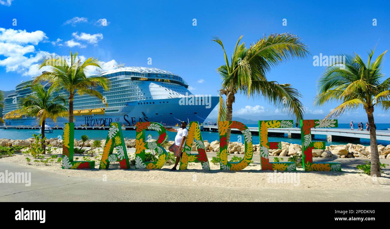 LABADEE, HAITI -January 31, 2023: Labadee is a port located on the ...