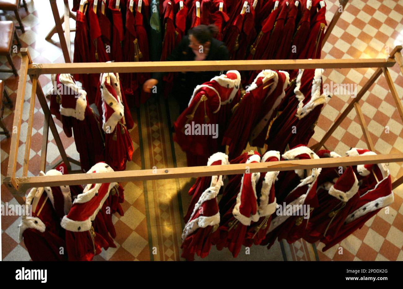 Red robes worn by Cassation high court judges are seen in the Justice